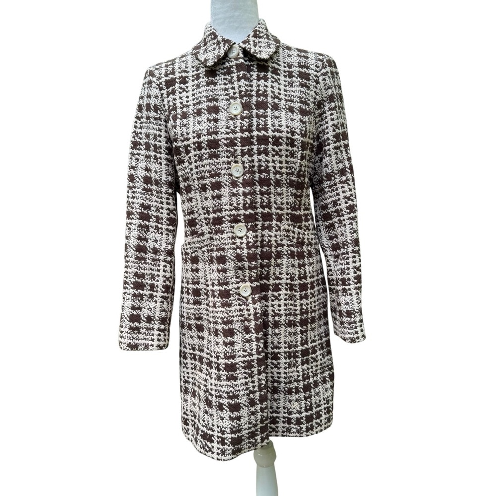 Ann Taylor Brown and White Trench Coat